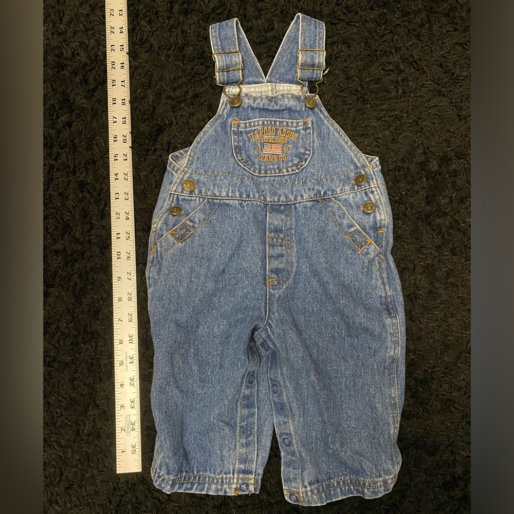 Y2K U.S. Polo Assn. Blue baby Overalls 12mths